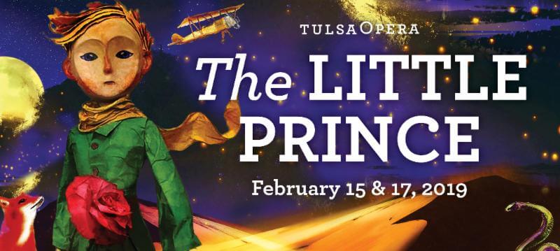 An illustrated banner for The Little Prince, coming to Tulsa Opera in February 2019